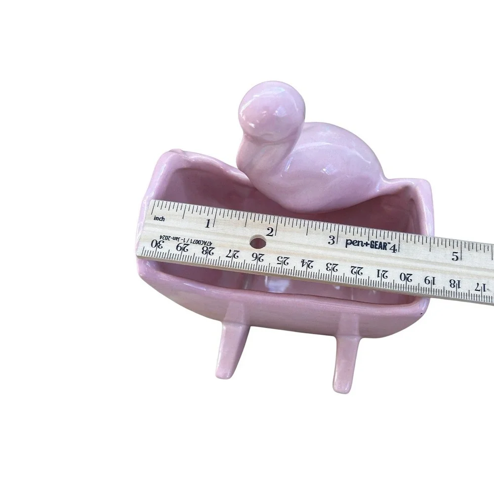 Haeger Pottery Pink Stork & Cradle Baby‎ Nursery Planter Wall Pocket W/sticker